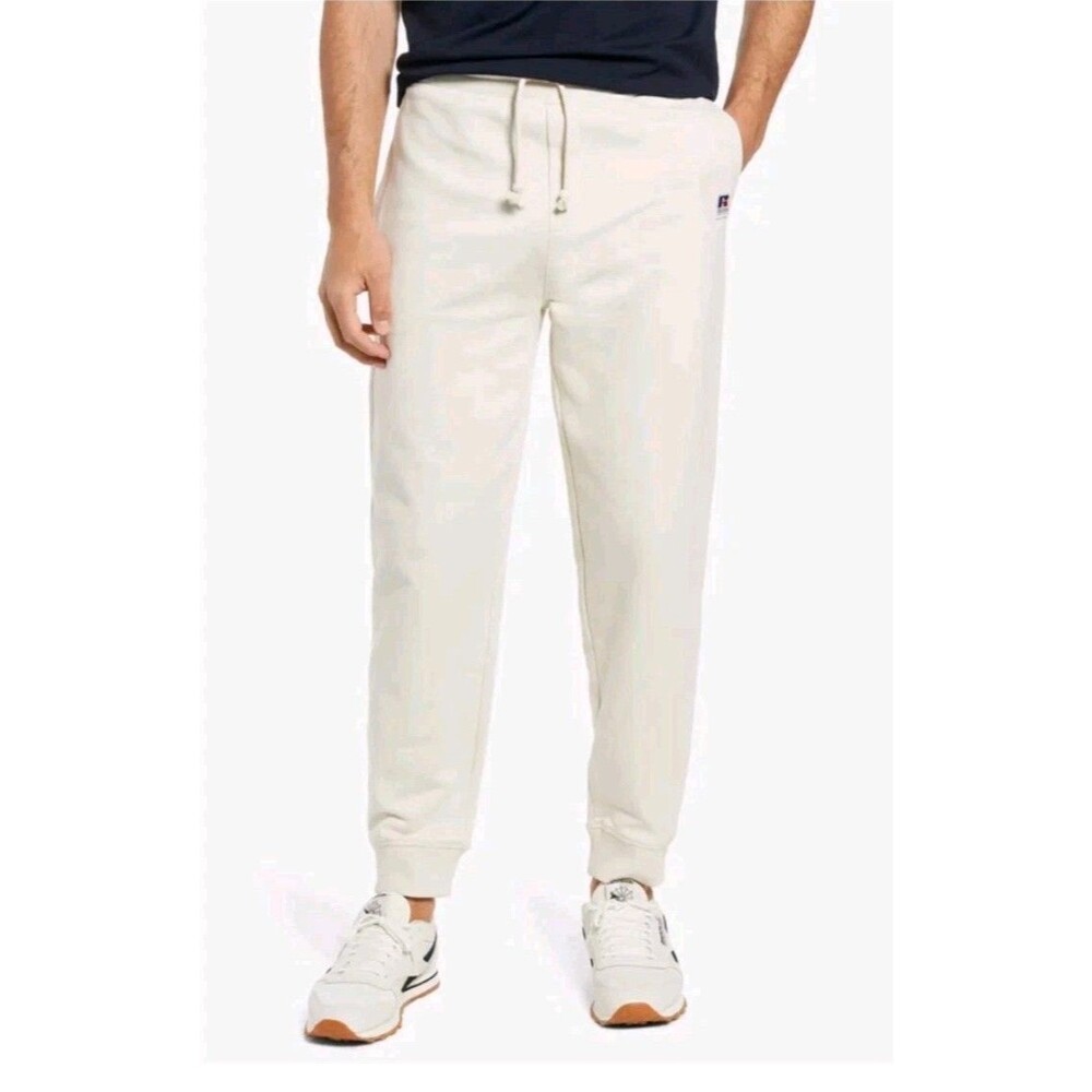 Hugo Boss Russell Athletic Jafa-RA Men's Cream Cotton Joggers Sweatpants Sz 2XL
